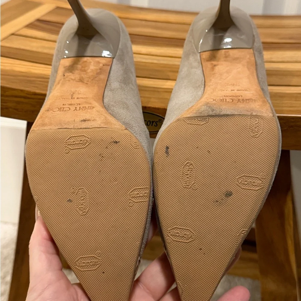 Authentic Jimmy Choo suede heels w/ Croc-Embossed toes 36.5